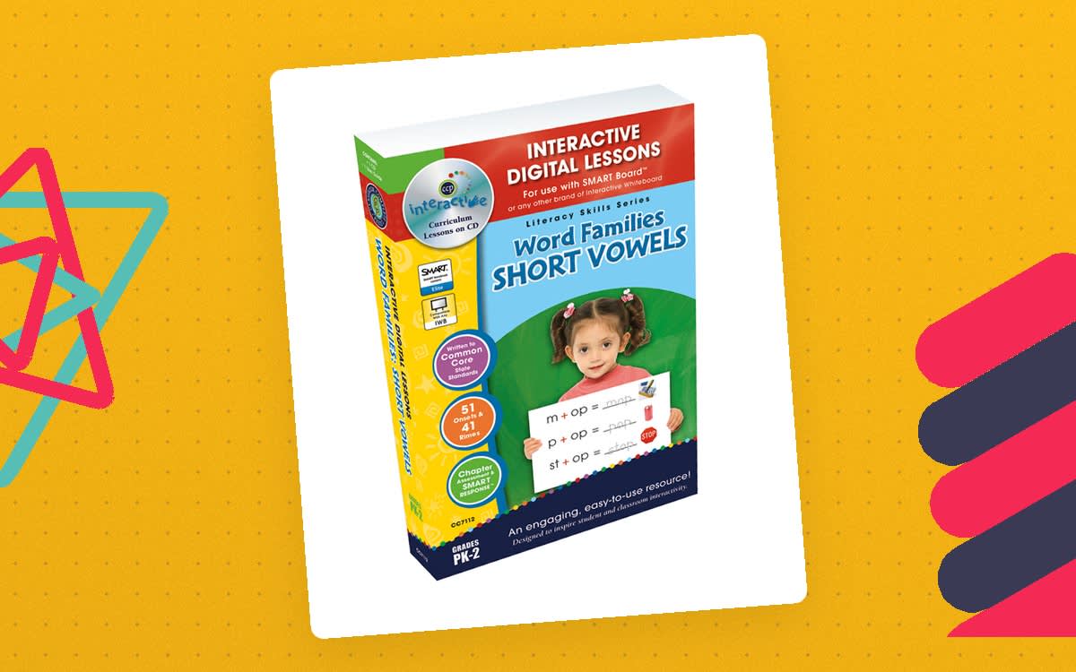 An educational teaching resource from Classroom Complete Press entitled Word Families: Short Vowels - Digital Lesson Plan Gr. PK-2 | PC Software downloadable at Teach Simple.