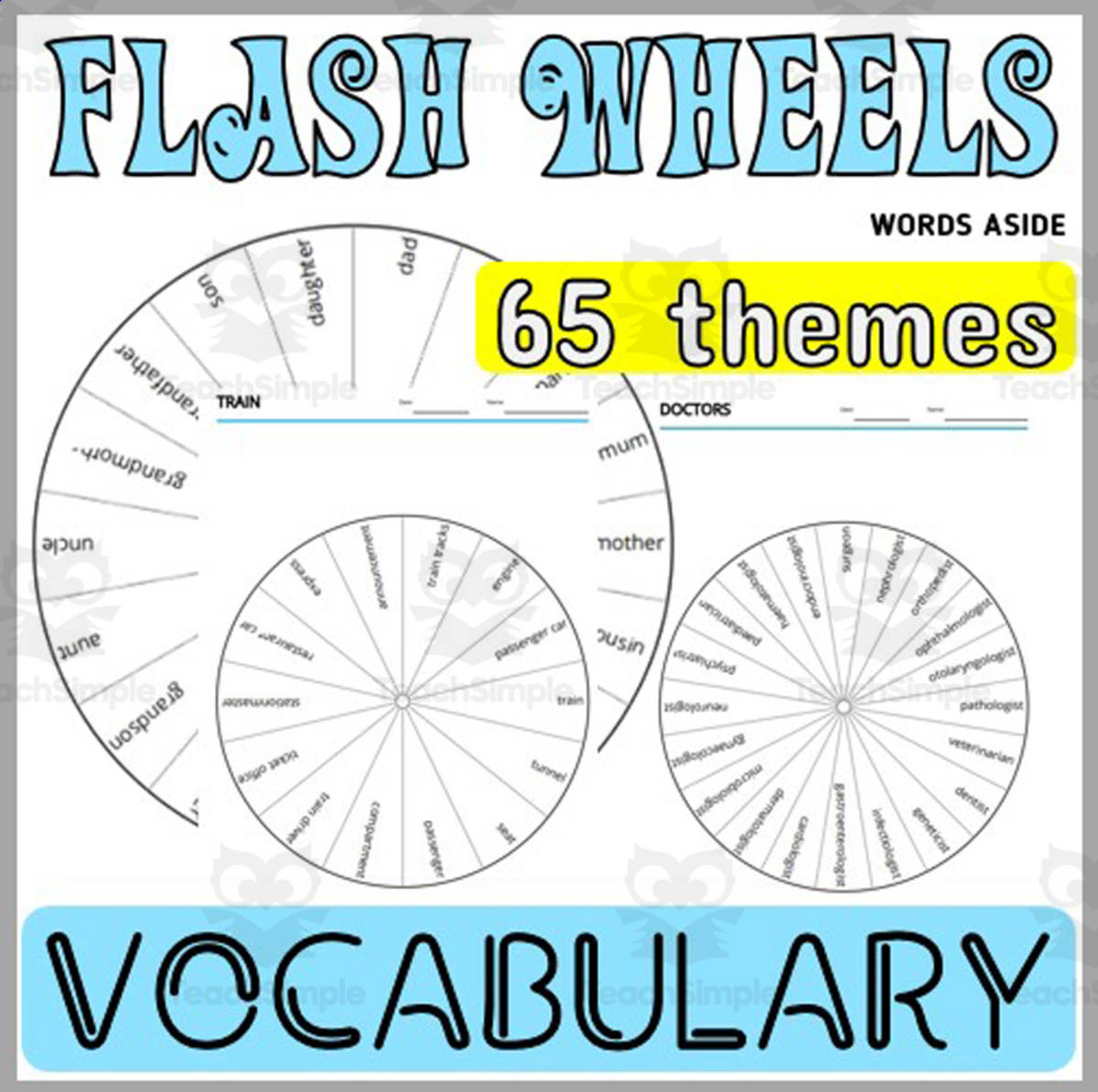 An educational teaching resource from WORDS ASIDE entitled Word Games with Puzzles Flash Cards Themes downloadable at Teach Simple.