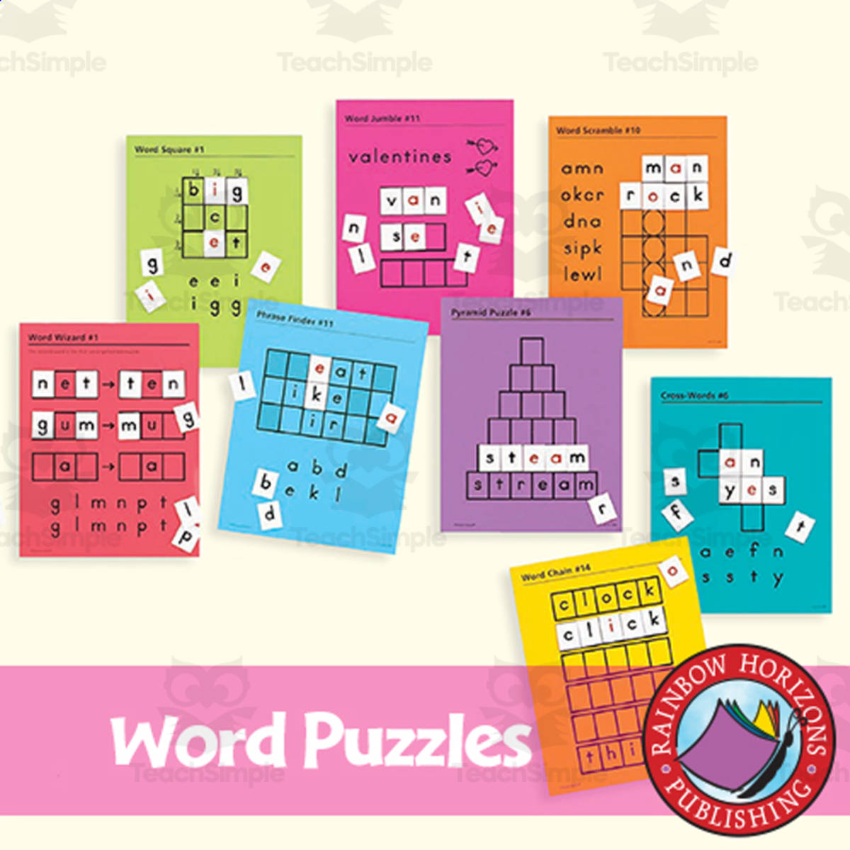 An educational teaching resource from Classroom Complete Press entitled Word Puzzles - With Letter Tiles downloadable at Teach Simple.