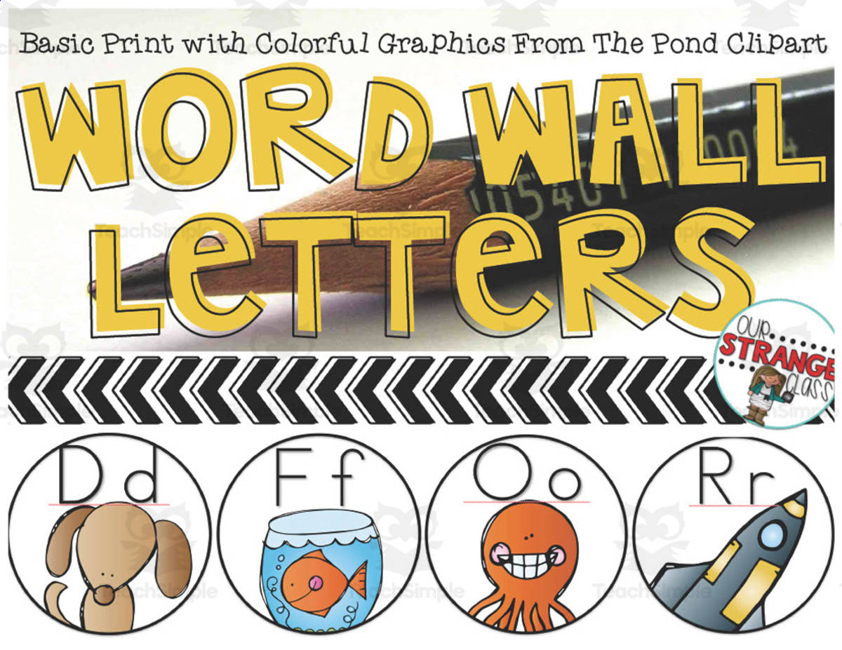 An educational teaching resource from Our Strange Class entitled Word Wall Letters downloadable at Teach Simple.