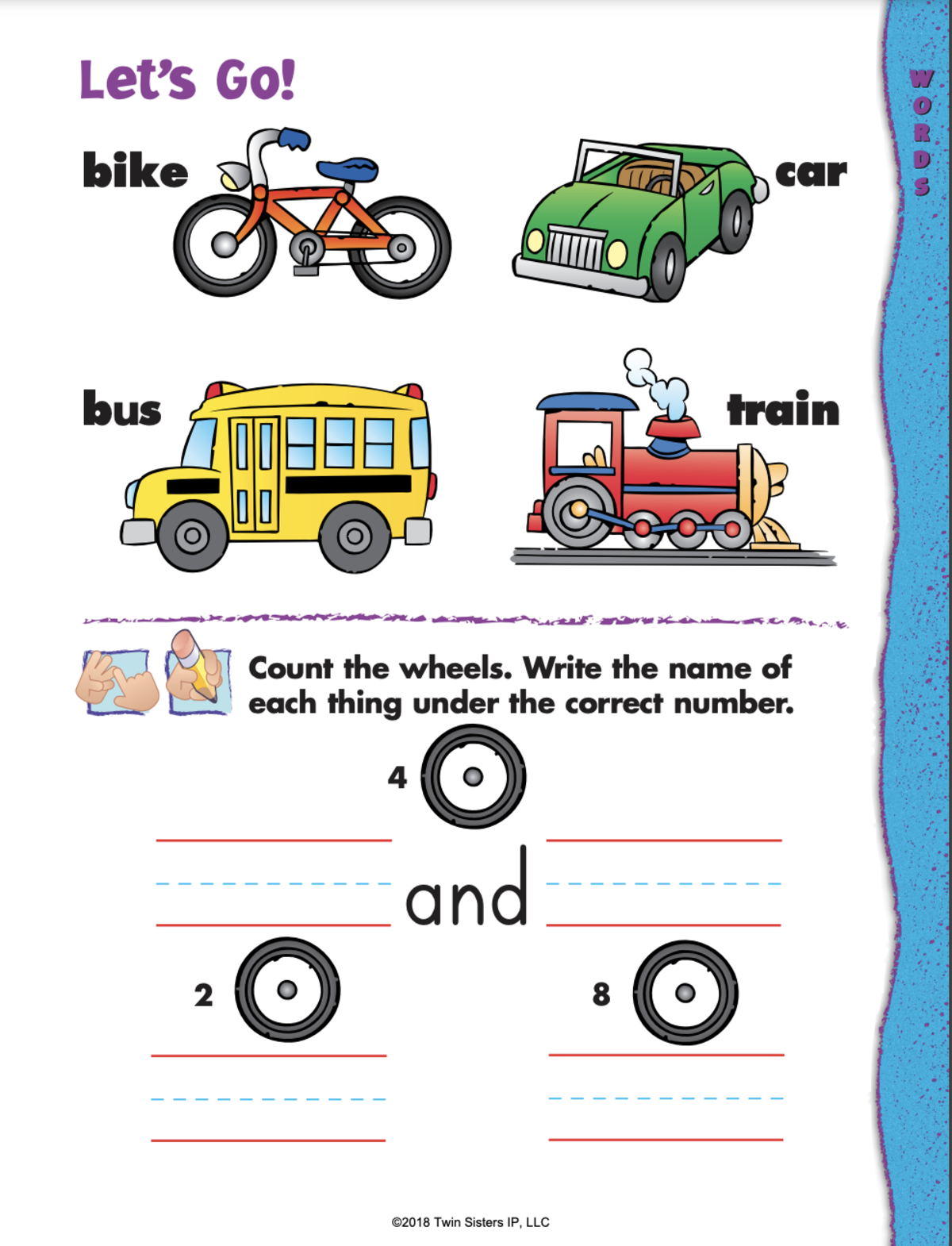 An educational teaching resource from Twin Sisters Digital Media entitled Words, Physical Skills, and Other Skills Printable Workbook downloadable at Teach Simple.