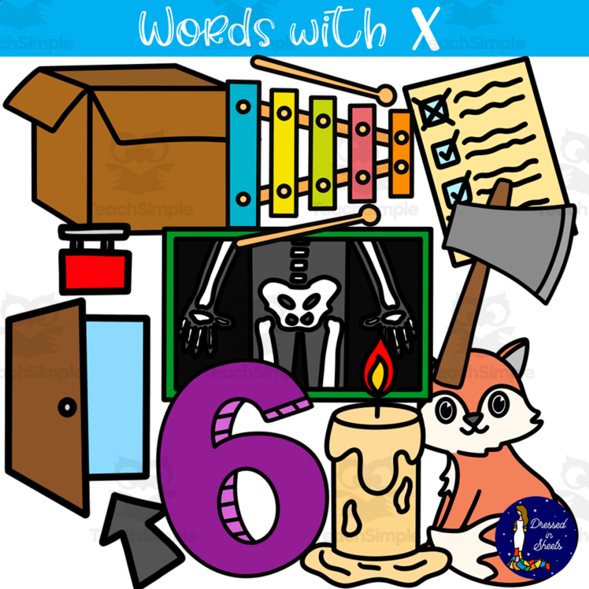 An educational teaching resource from Soumara Siddiqui entitled Words With X downloadable at Teach Simple.
