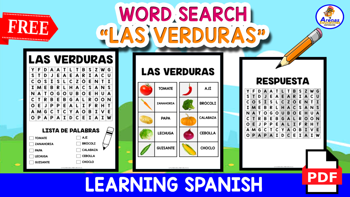 An educational teaching resource from EDITORIAL LAURA EDUCA entitled WORDSEARCH PUZZLE "Las Verduras" | Spanish Learning downloadable at Teach Simple.