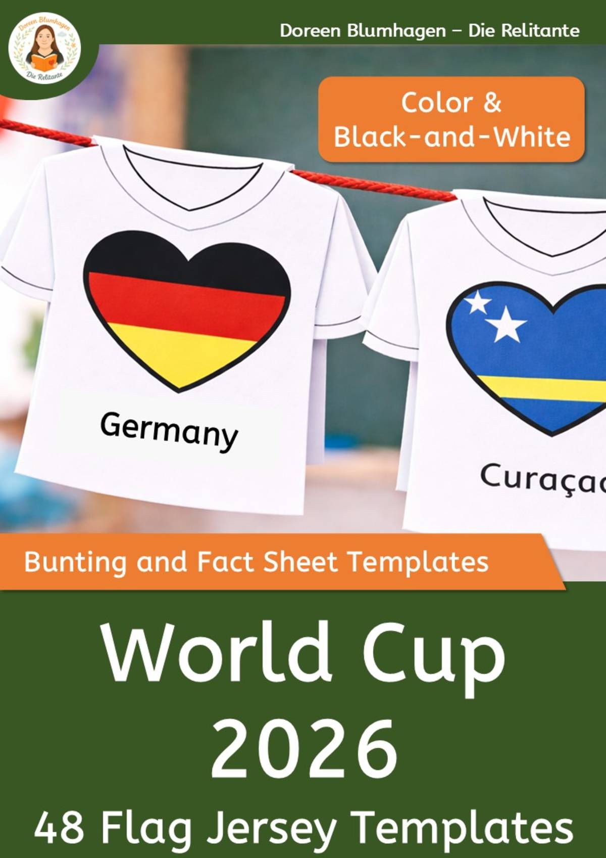 An educational teaching resource from Die Relitante entitled World Cup 2026 – 48 Flag Jersey Templates downloadable at Teach Simple.