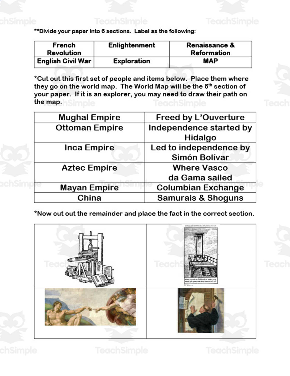 An educational teaching resource from History with DeLong entitled World History II Midterm Exam Review Sort downloadable at Teach Simple.