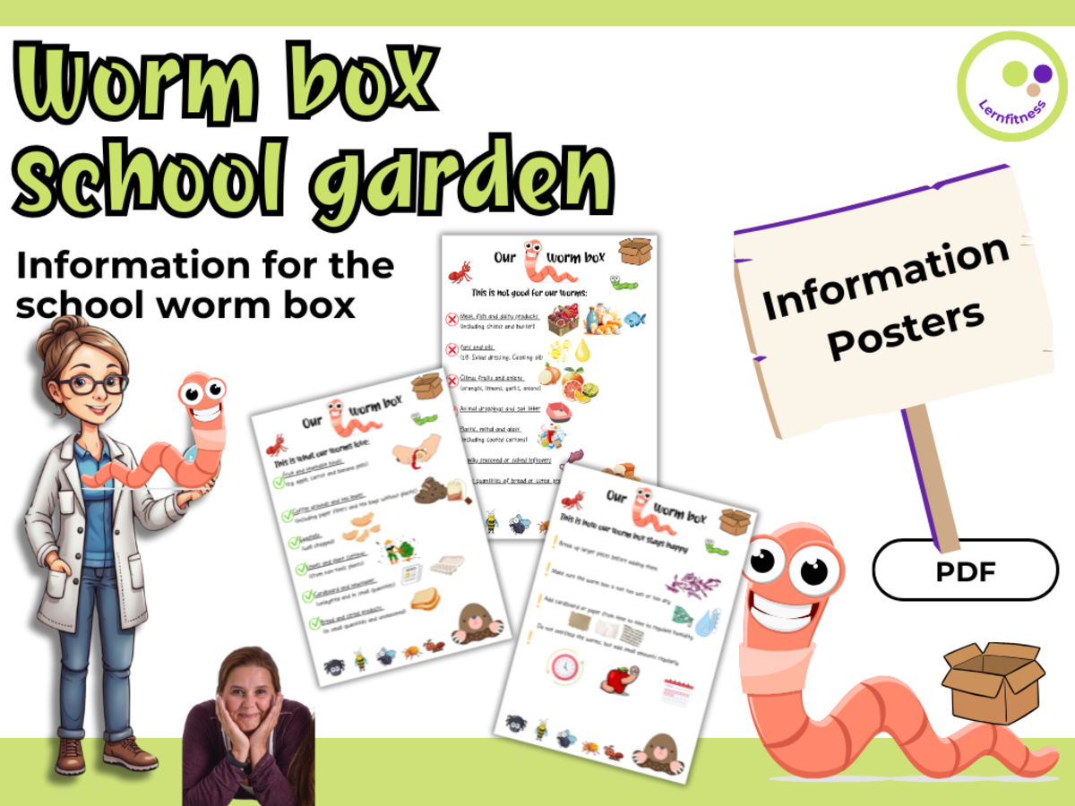 An educational teaching resource from Lernfitness entitled Worm Composting in the School Garden – Info Posters for the Classroom downloadable at Teach Simple.