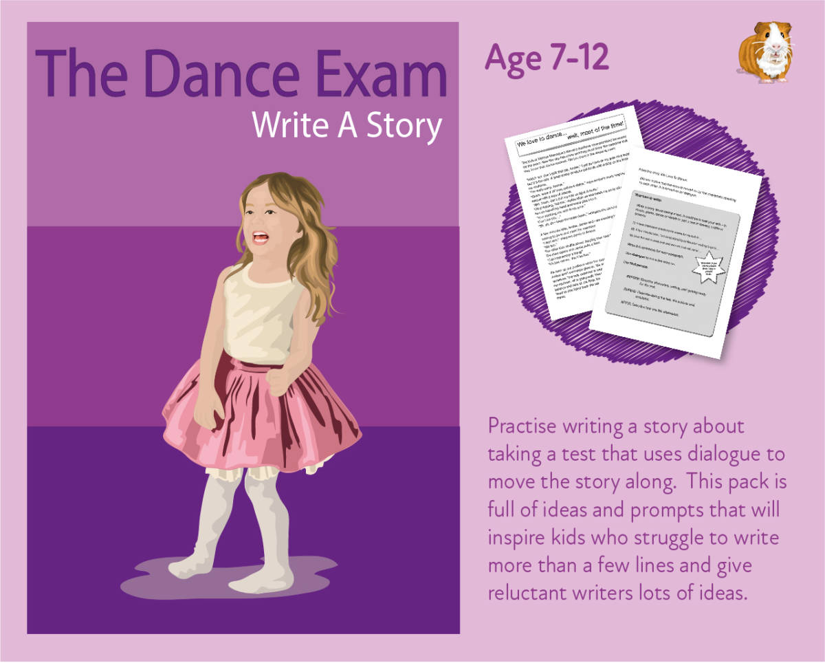 An educational teaching resource from Guinea Pig Education entitled Write A Story About Taking A Test Or Exam (7-11 years) downloadable at Teach Simple.