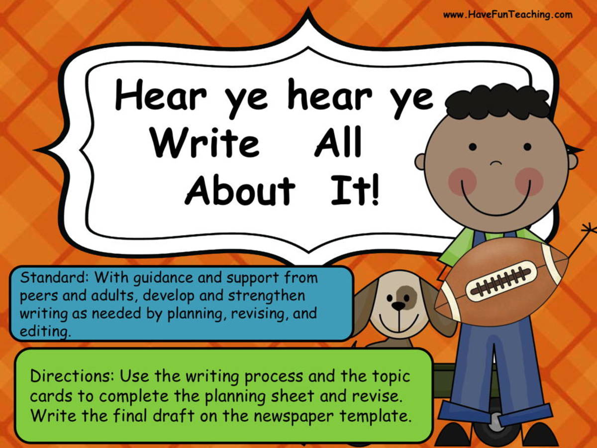 An educational teaching resource from Have Fun Teaching entitled Write All About It Newspaper Writing Activity downloadable at Teach Simple.