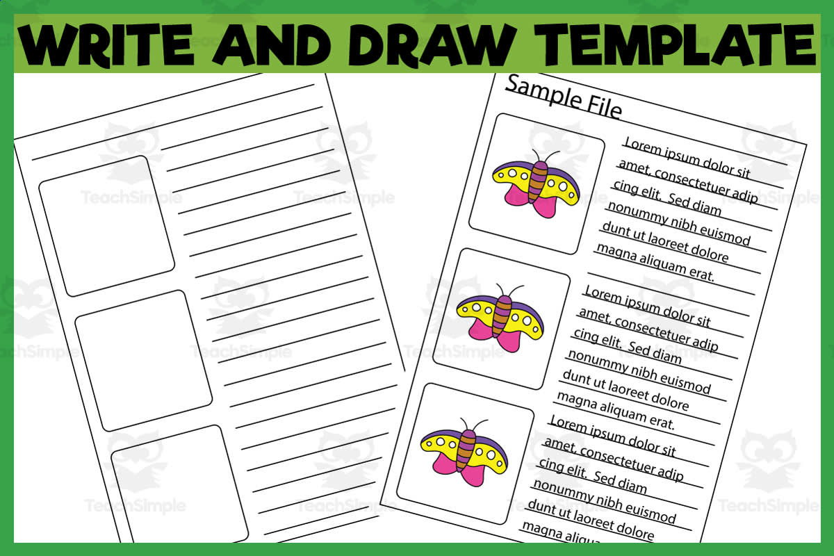 An educational teaching resource from Sarita - Kidobolt entitled Write & Draw Story Worksheet Template 05 downloadable at Teach Simple.