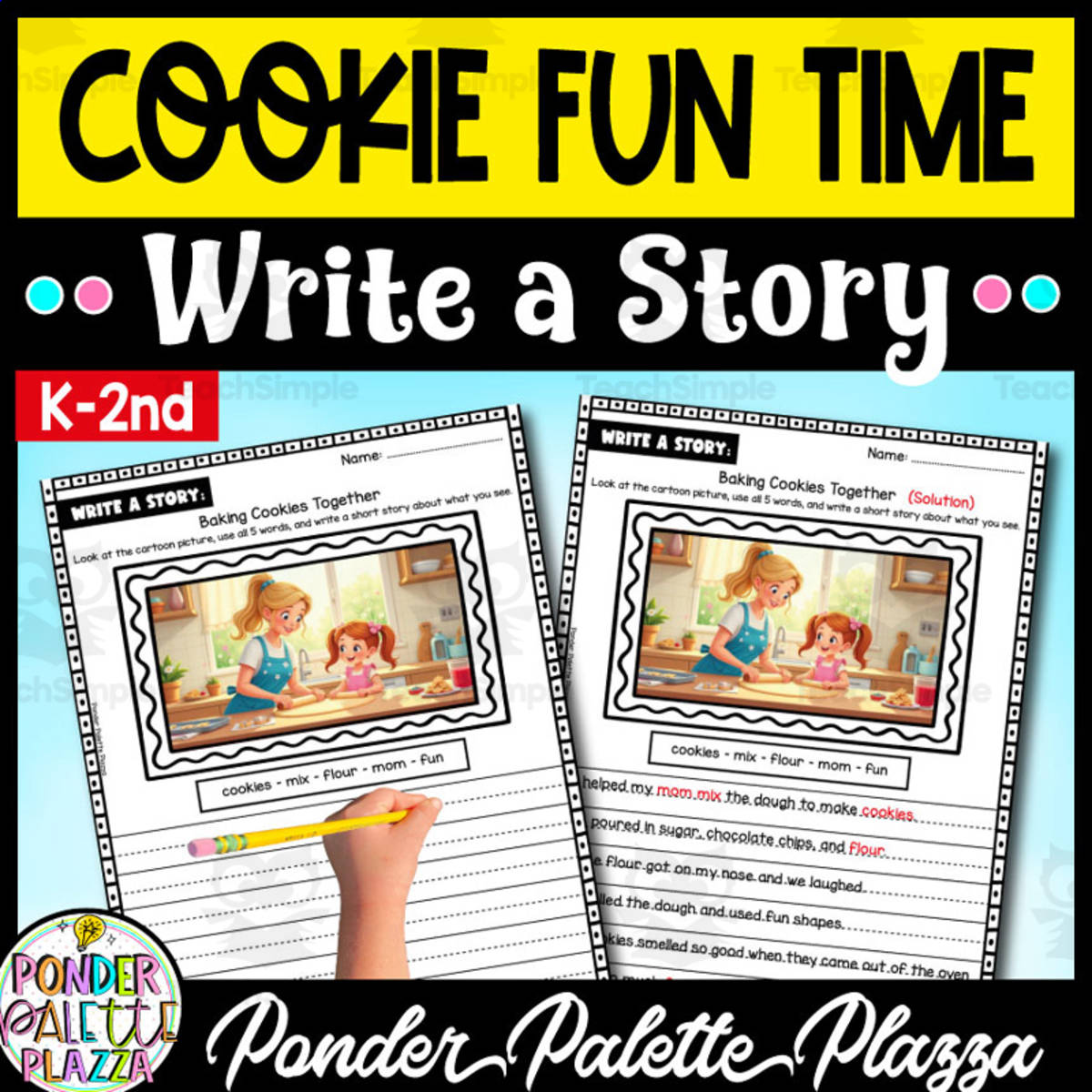 An educational teaching resource from Ponder Palette Plazza entitled Write Story: Cookie Fun Time - Mother's Day Activity downloadable at Teach Simple.