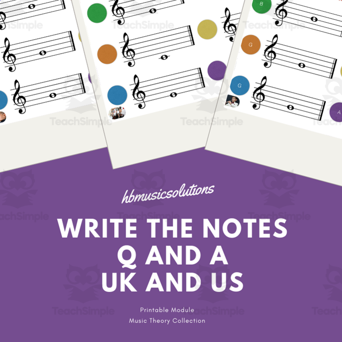 An educational teaching resource from Hbmusicsolutions's Shop entitled Write the Notes Music Worksheet downloadable at Teach Simple.