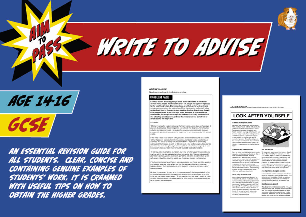 An educational teaching resource from Guinea Pig Education entitled Write To Advise For GCSE English (14-16 years) downloadable at Teach Simple.