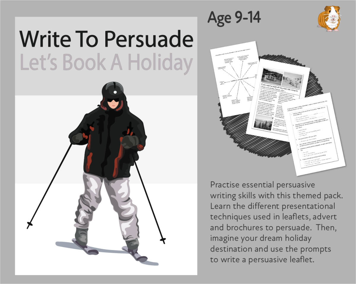 An educational teaching resource from Guinea Pig Education entitled Write To Persuade: Let's Book Up A Holiday (9-14 years) downloadable at Teach Simple.