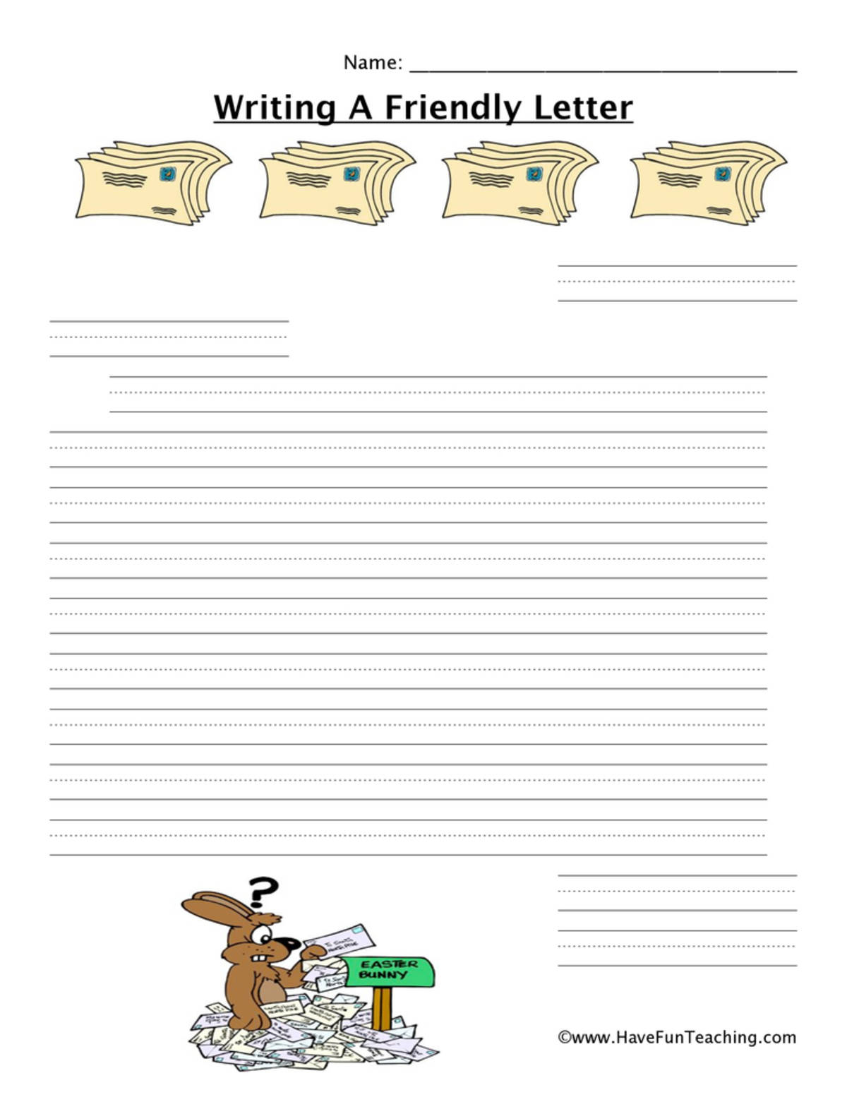 An educational teaching resource from Have Fun Teaching entitled Writing a Easter Letter Worksheet downloadable at Teach Simple.