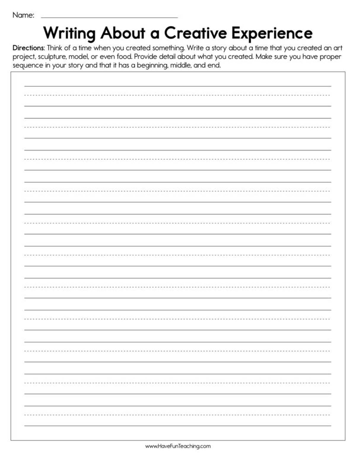 An educational teaching resource from Have Fun Teaching entitled Writing about any Topic Worksheet downloadable at Teach Simple.