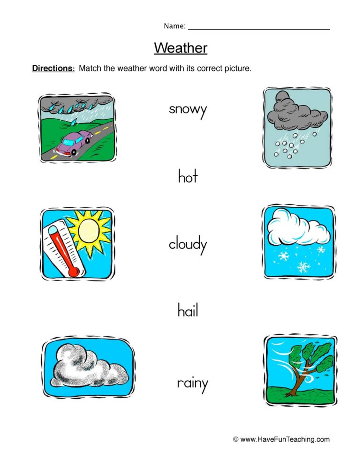 An educational teaching resource from Have Fun Teaching entitled Writing about Weather Instruments Worksheet downloadable at Teach Simple.