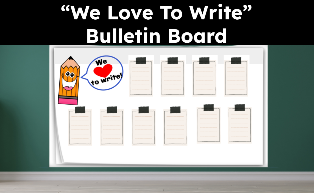 An educational teaching resource from CraftEdPrints entitled Writing Bulletin Board downloadable at Teach Simple.