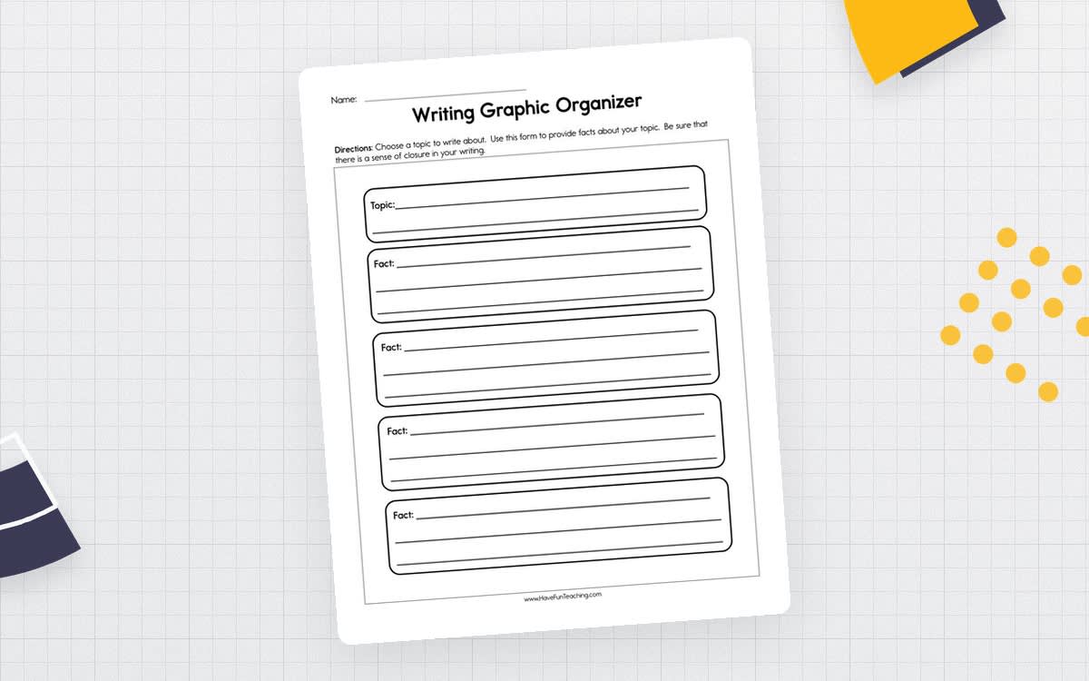 An educational teaching resource from Have Fun Teaching entitled Writing Graphic Organizer Worksheet downloadable at Teach Simple.
