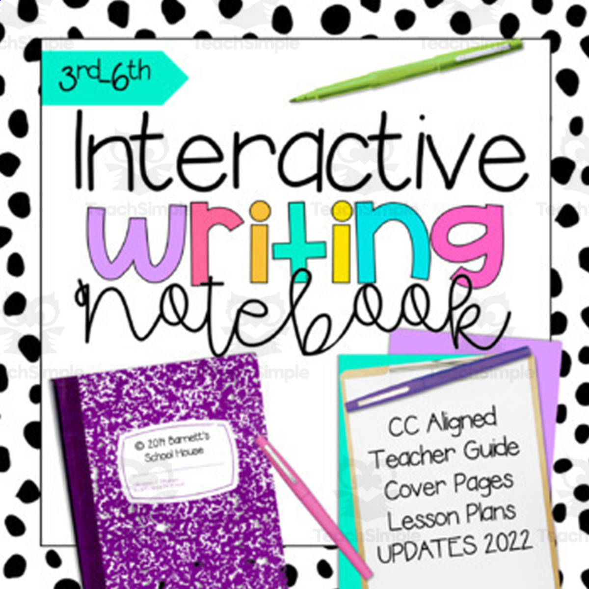 An educational teaching resource from Barnett's School House entitled Writing Interactive Notebooks: Writing Activities | Interactive Writing lessons downloadable at Teach Simple.