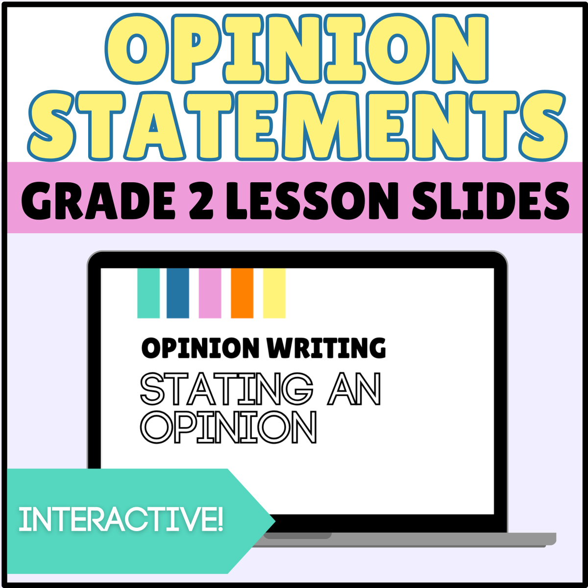 Writing Opinion Statements - Canva Slides Lesson - Grade 2 preview