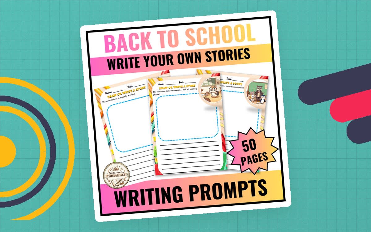 An educational teaching resource from Bambolina55 entitled Writing Prompts Kindergarten | Back to School Activities Centers, Morn downloadable at Teach Simple.