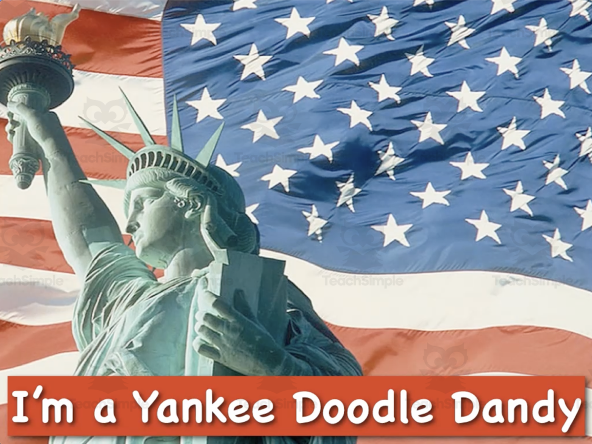 An educational teaching resource from Audio Memory entitled Yankee Doodle Dandy Song downloadable at Teach Simple.