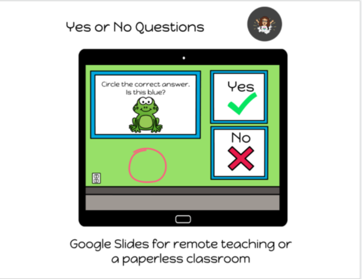 An educational teaching resource from My Kind of Crazy entitled Yes or No Questions Google Slides, Special Ed, Speech downloadable at Teach Simple.