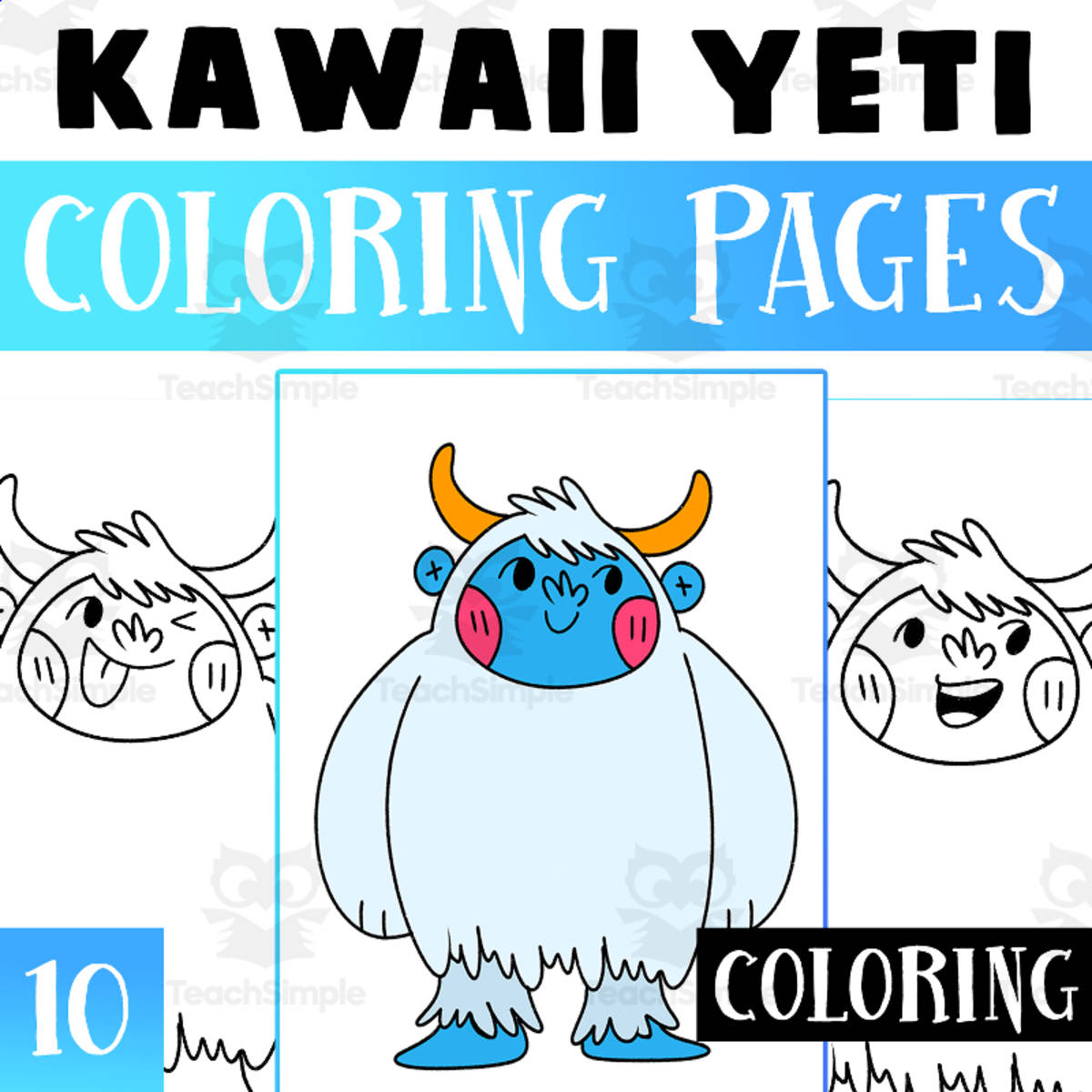 An educational teaching resource from Lapiiin Art Activities entitled Yeti Coloring Pages Worksheet Activity For Morning Work downloadable at Teach Simple.