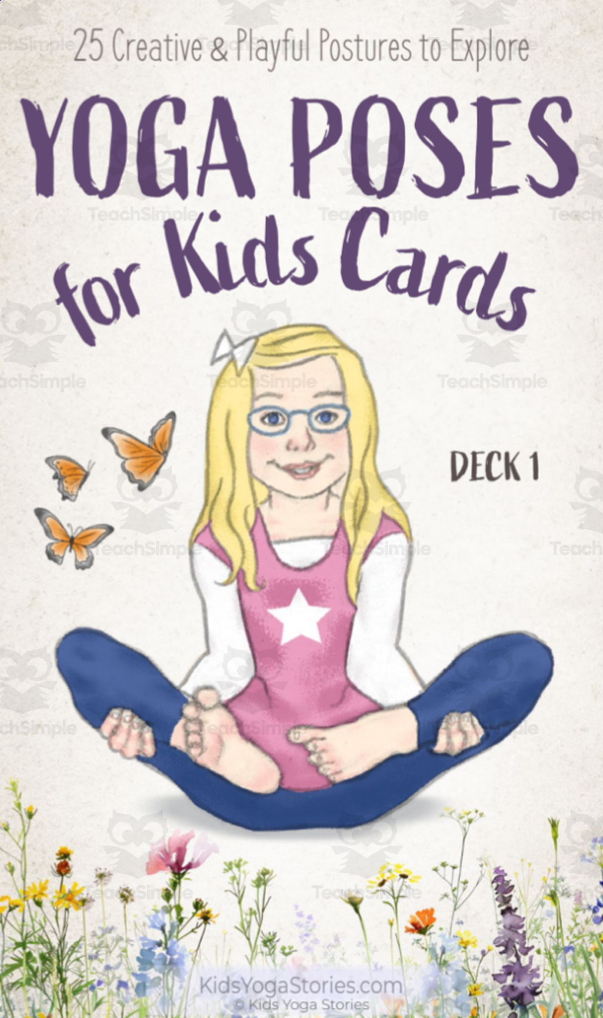 An educational teaching resource from Kids Yoga Stories entitled Yoga Poses for Kids Cards - Deck One downloadable at Teach Simple.