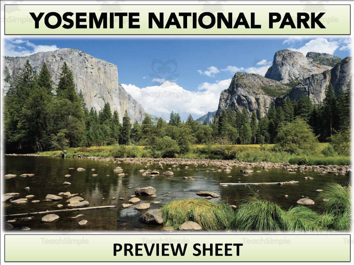 An educational teaching resource from Mr Gray History entitled Yosemite National Park Geography Unit downloadable at Teach Simple.