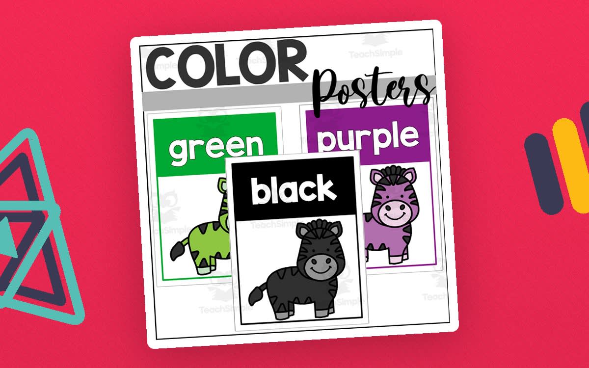 An educational teaching resource from The Connett Connection entitled Zebra Color Posters downloadable at Teach Simple.
