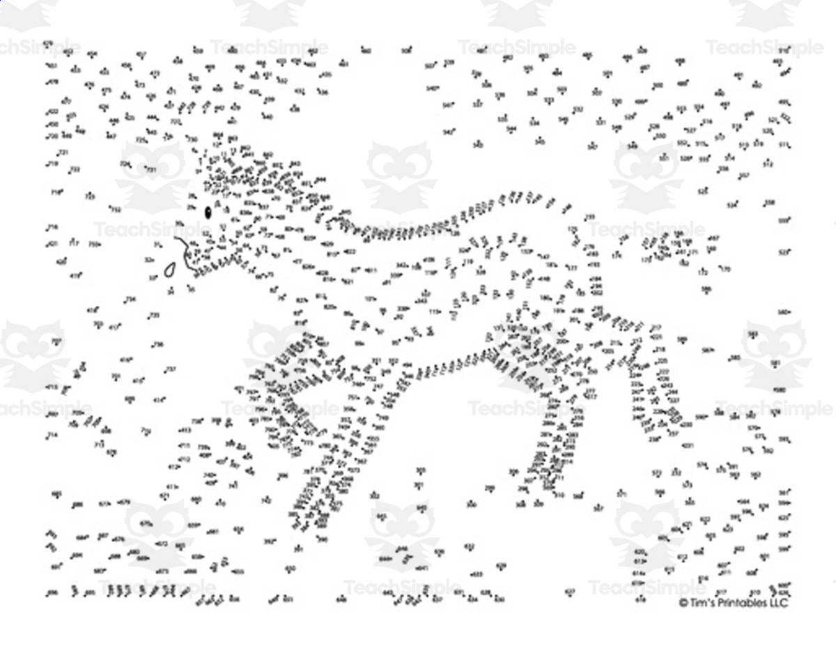 An educational teaching resource from Tim's Printables entitled Zebra Connect the Dots – 866-Dot Extreme Puzzle downloadable at Teach Simple.