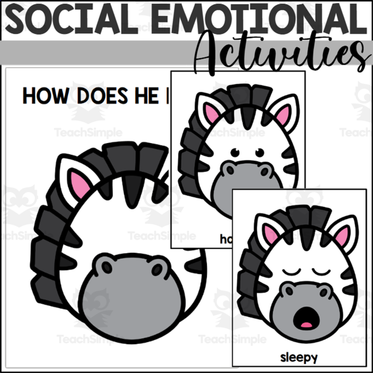 An educational teaching resource from The Connett Connection entitled Zebra Feelings and Emotions downloadable at Teach Simple.