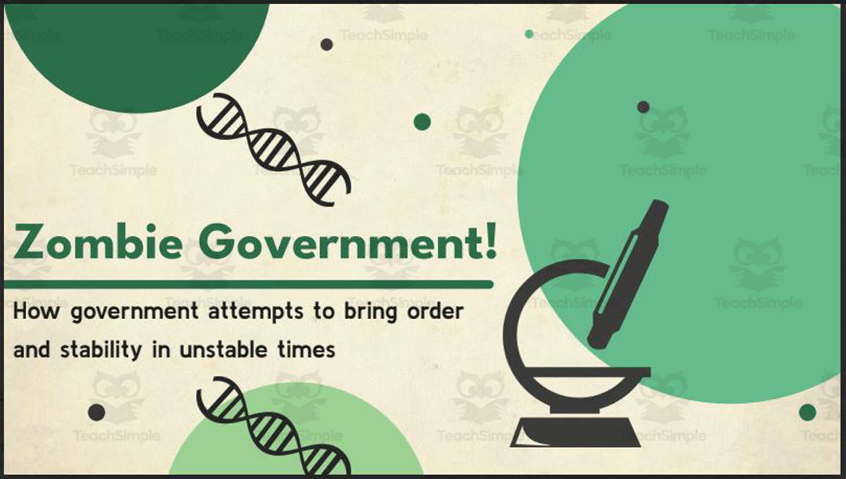 An educational teaching resource from Ed Dynamic entitled Zombie Government! (An engaging government simulation on the role of government) downloadable at Teach Simple.