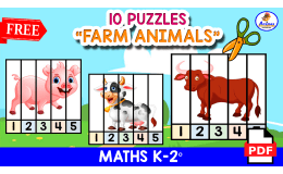 10 FARM ANIMALS PUZZLES | Numbers 1 to 5