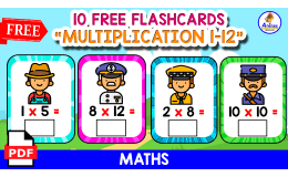 10 FREE FLASHCARDS WITH MULTIPLICATION EXERCISES | PROFESSIONS THEMED