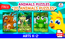 10 FREE PUZZLES OF ANIMALS | Cut and Paste