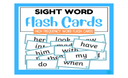 100 High Frequency Sight Word Flash Cards