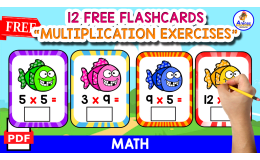12 FLASHCARDS FOR PRACTICING MULTIPLICATION | FISH THEMED