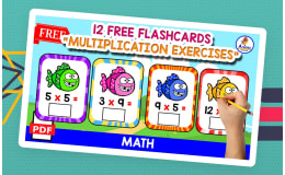 12 FLASHCARDS FOR PRACTICING MULTIPLICATION | FISH THEMED