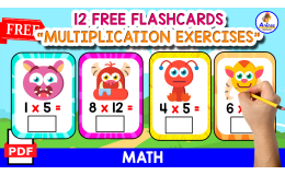 12 FLASHCARDS WITH MULTIPLICATION EXERCISES | MONSTER THEMED