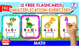 12 FREE FLASHCARDS | MULTIPLICATION WITH DINOS