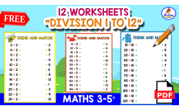 12 MATCHING DIVISION WORKSHEETS | Animal Theme