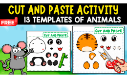 13 TEMPLATES OF ANIMALS | CUT AND PASTE ACTIVITY