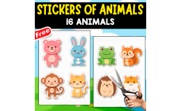 16 FREE STICKERS OF ANIMALS | CUT-OUT ACTIVITY