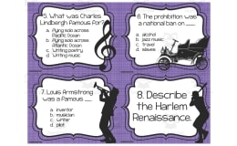 1920s Culture Task Cards