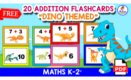 20 FREE ADDITION FLASHCARDS | Dino Themed for KIDS