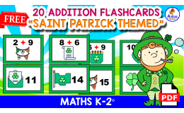 20 FREE ADDITION FLASHCARDS | Saint Patrick Themed