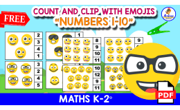 20 FREE COUNTING CLIP CARDS 1 TO 10 | Emojis Themed