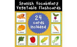 24 Spanish Flashcards for Vegetables